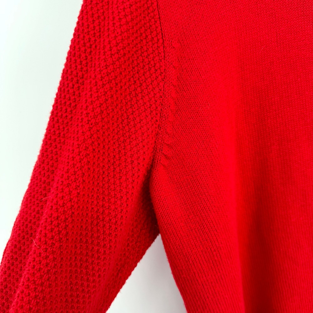 Charter Club Womens Red Cable Knit Sweater with Detachable Scarf Large - Picture 8 of 11